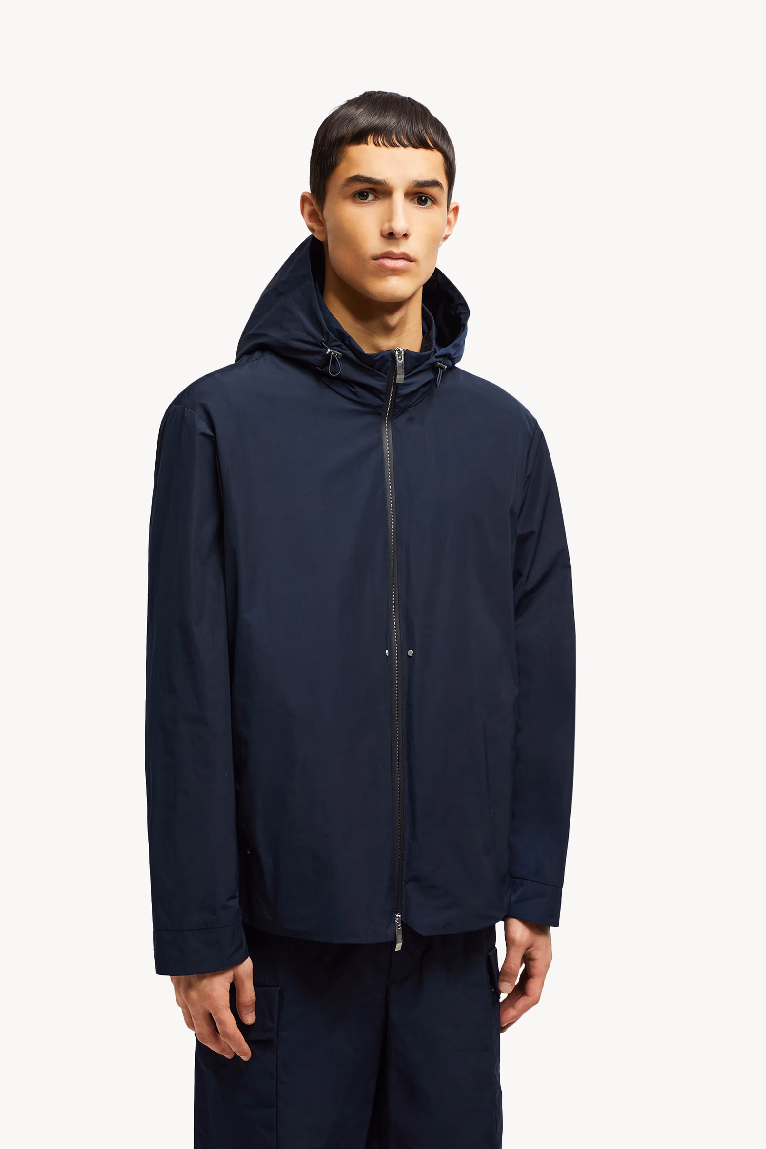 Lacha Hooded Windbreaker Men Navy Blue Moncler 0